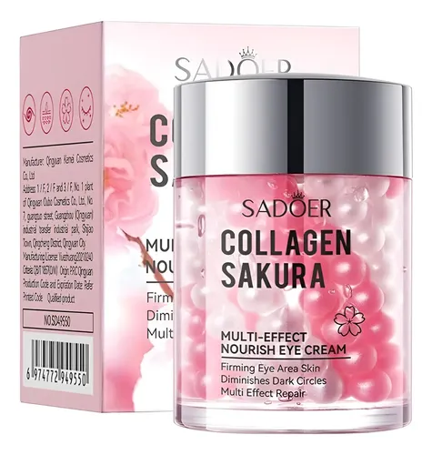 Crema Contorno Ojos Collagen Sakura Sadoer Reparadora X 60g Todo Tipo De Piel Día/noche