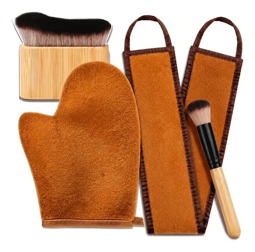 Kit 4 En 1 Guante De Terciopelo Para Bronceado
