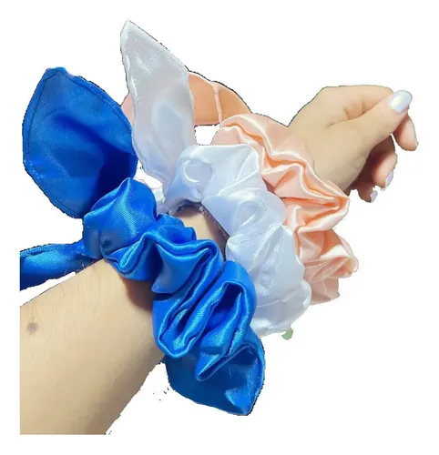 Scrunchies Con Orejas Pack X12 Accesorio Colita Para El Pelo