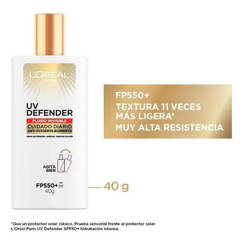 Protector Solar Loreal Paris Fps50+ Uv Defender Fluido 40gr