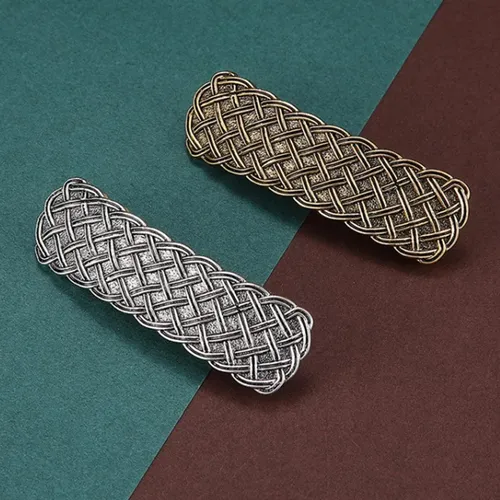 Pinza De Pelo De Barra De Trenza Celta, Gran Pasador Oro Hz