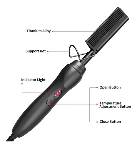 Peines Alisadores De Pelo Hot Comb Para Prensar Con Calor… Zblack