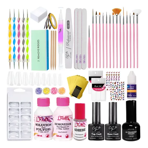 Kit Uñas Esculpidas Set Semipermanente Insumos Completo