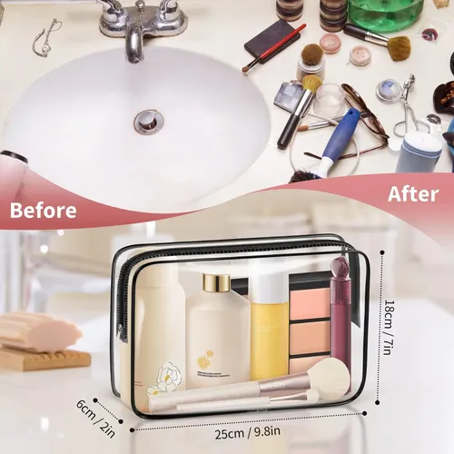 Bolsa De Maquillaje Tisratok Transparente Para Mujer Con Cie