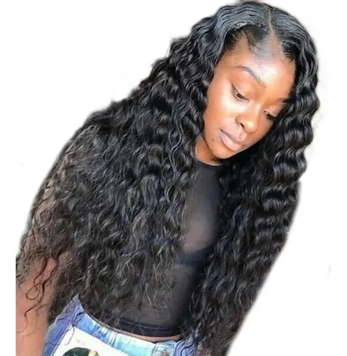 Peluca Larga Rizada Negra Afro Para Mujer