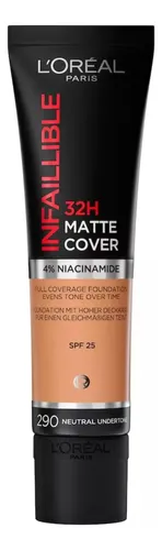 Base de maquillaje líquida L’Oréal Paris Infallible Infaillible Matte Cover Base De Maquillaje L’oréal Paris Infaillible Matte Cover tono 290 neutral – 30mL