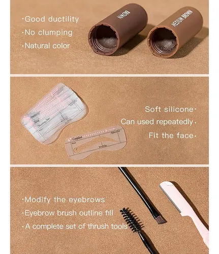 Set De Cejas Hinourisha Con Sellos Y Plantillas 23 Piezas