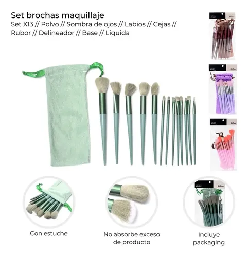 Set 13 Brochas Y Pinceles Para Maquillaje Skora Con Estuche