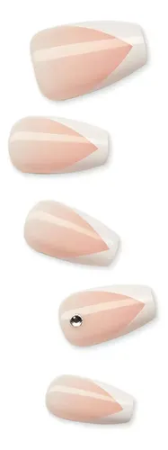 Uñas Kiss Impress Originales Instantáneas Importadas Medium Diseño Coffin – So French