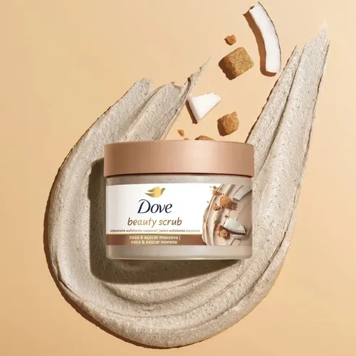 Exfoliante Corporal Dove Beauty Scrub Coco Y Azúcar Moreno 2
