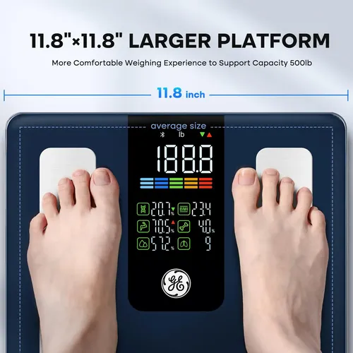 Báscula Digital De Baño Con Grasa Corporal, 500 Lbs, .ccc3
