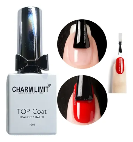 Top Coat Transparente Marca Charm Limit 10ml Uv/led Transparente