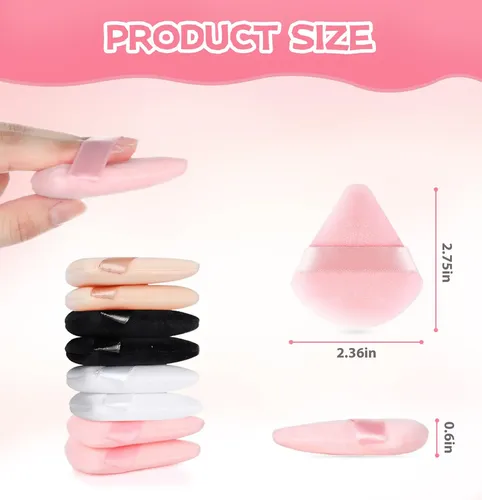 8pcs Mujer Esponja Triangular Suave Maquillaje Facial