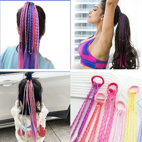 Ligas 12 Piezas Niñas Cabello Colores 6 Banda Elástica