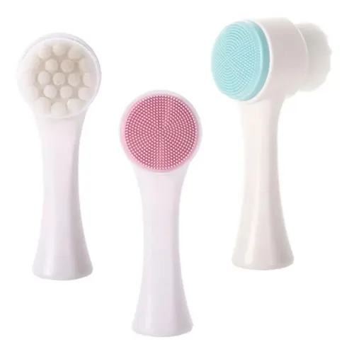Cepillo Limpiador X3 Facial Doble Cara De Silicona Manual