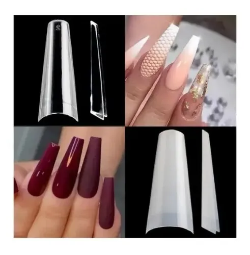 Tips Coffin Con Sonrisa Y Escalon X100 Ultra Fino Esculpidas Color Natural