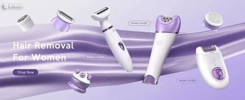 Depiladora Eléctrica 7 En 1 Ipx7 Con Cepillo Facial Y Masaje Purple And White