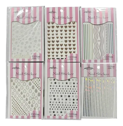 Pack X5 Stickers Para Uñas Nail Art Decoración – Paris Night