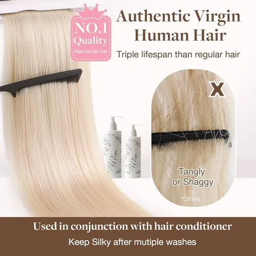 Extension Cortina De Pelo Humano Real 35cm 100g Rubio Oscuro