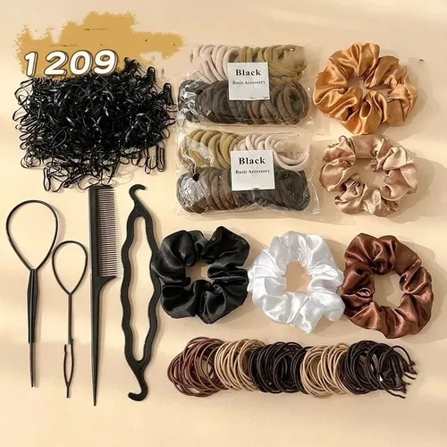 1209pzs Accesorios Para Cabello Scrunchies Donas Ligas Banda