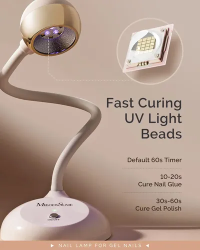 Lámpara De Uñas Recargable Inalámbrica 2 Modos Led Uv Dorada