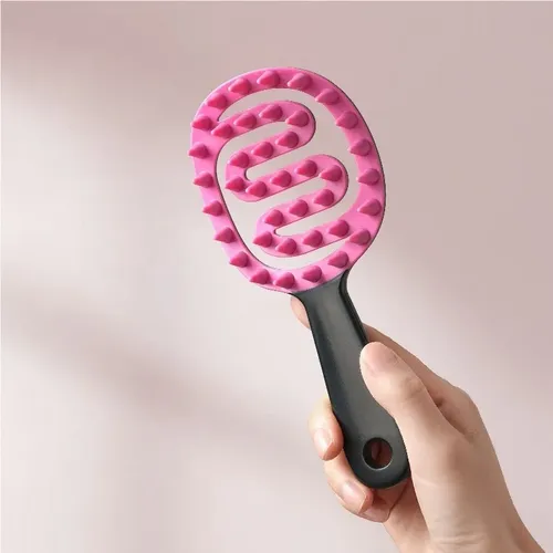 X Cepillo De Lavado De Cabello De Silicona Con Mango B