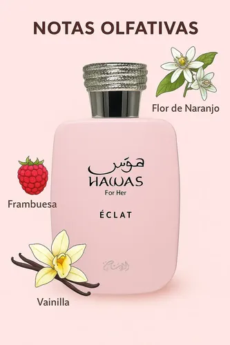 Perfume Rasasi Hawas Éclat EDP 100ml Mujer Floral Frutal