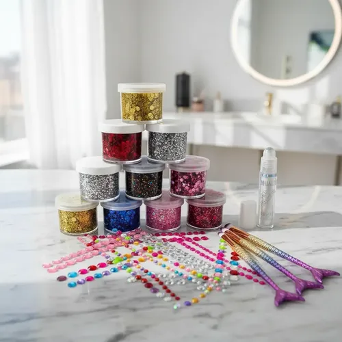 Party Box Bar Kit Glitter Gel Strass Autoadhesivo