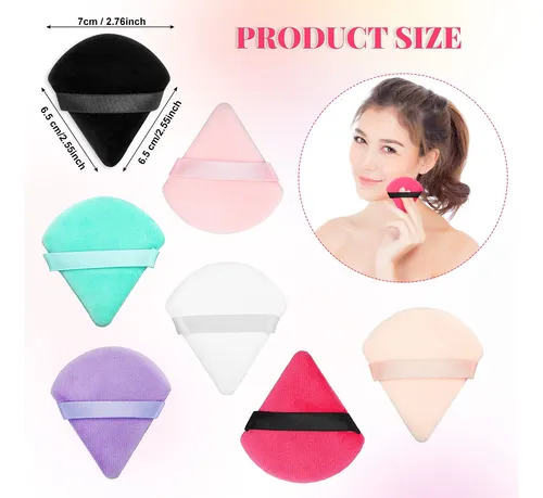 Borla De Maquillaje Triangular Patelai, 15 Piezas, Negra