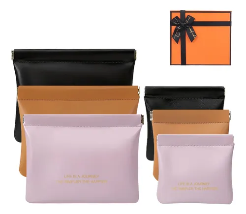 Bolsa De Maquillaje Fronip, Paquete De 6, Negro+marrón+morad