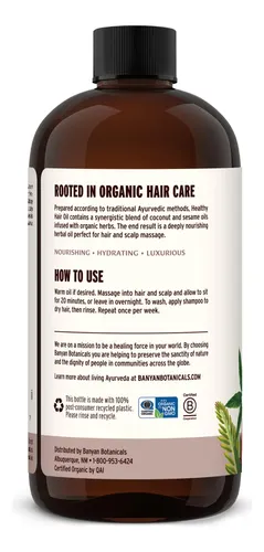 Aceite Capilar A Base De Hierbas Banyan Botanicals Nutre El
