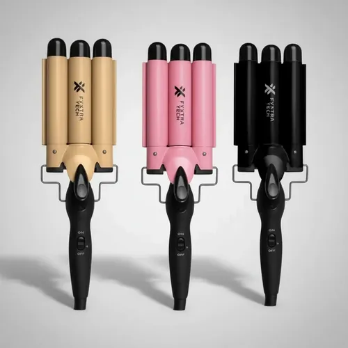 Buclera Rulera Ceramica De Pelo Profesional Triple Ondas