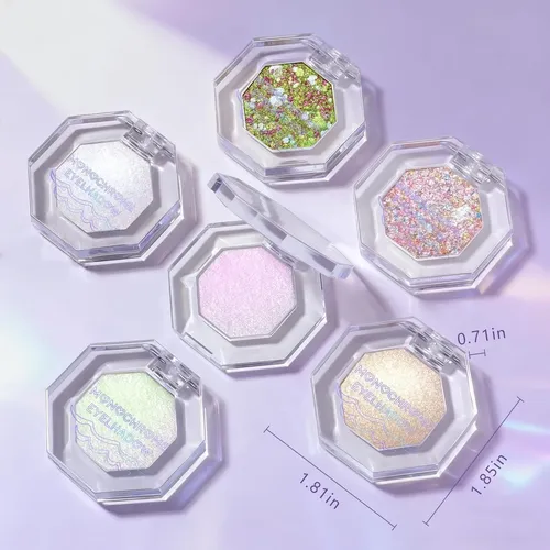 Paleta De Sombras Glitter Sirena Rosa Duocromática Y