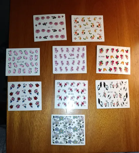 90 Stickers Para Uñas Al Agua Nail Art
