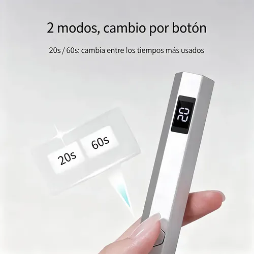 Mini Lampara Uv Led Uñas Tipo Lapiz Base Metalica