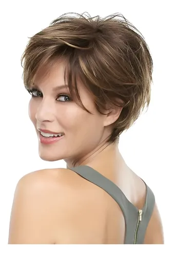 Wspeluca Para Mujer Rubia Corta De Cabello Natural Color Cas