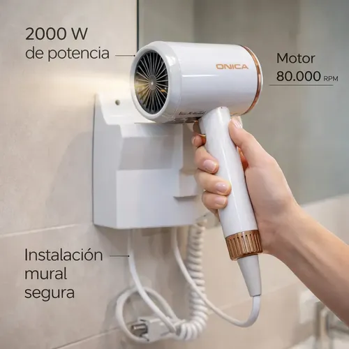 Secador De Pelo Hotelero Para Amurar A La Pared.