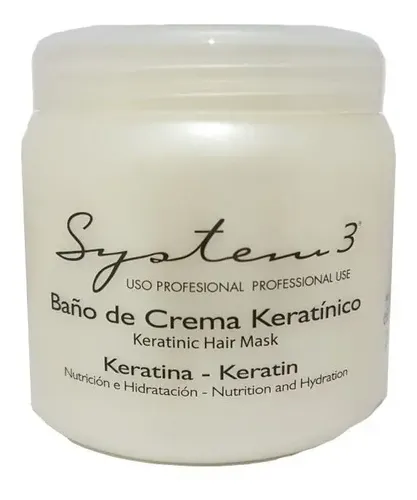 Baño De Crema Keratinico System-3 Mascara Capilar 250g