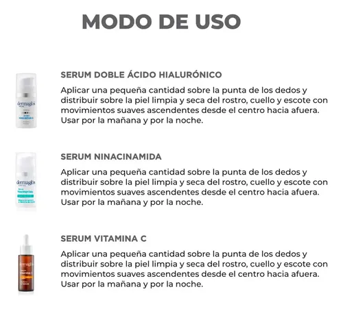 Set Serum Acido Hialuronico+niacinamida+vitamina C Dermaglos