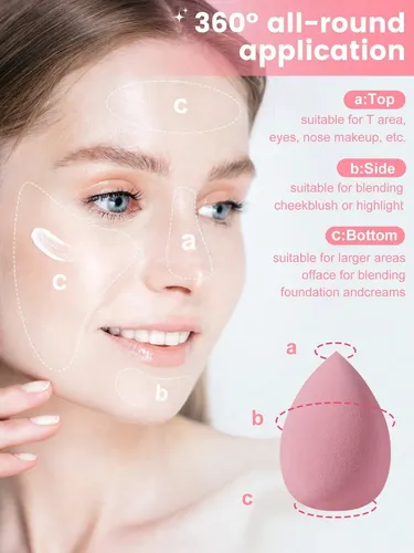 Esponjas Y Borlas Triangulares Para Maquillaje Líquido Y Pol
