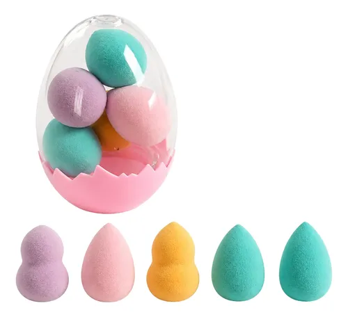 Set 5 Mini Esponjas Maquillaje En Huevito Portátil