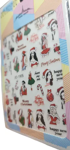 Sticker Navidad 20 Diseños  10 X 8 Cm Paris Nigth Navi Fc