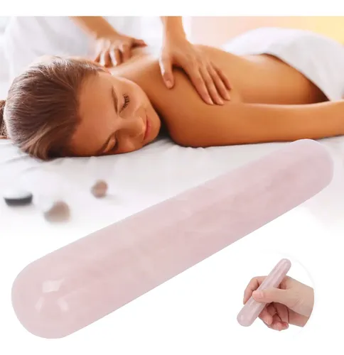 Varita De Masaje Con Piedra De Jade, Cuarzo Rosa Natural, Gu