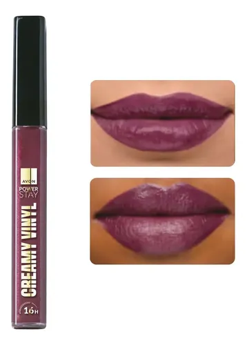 Labial Líquido Avon Power Stay Creamy Vinyl Color Uva Rosada