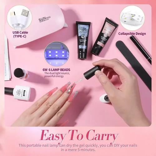 Born Pretty Poly Nail Extension Gel Kit-6 Colors Poly Nails