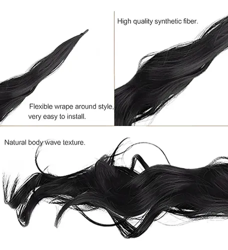 Peluca De Coleta Con Extensiones De Cabello Ondulado