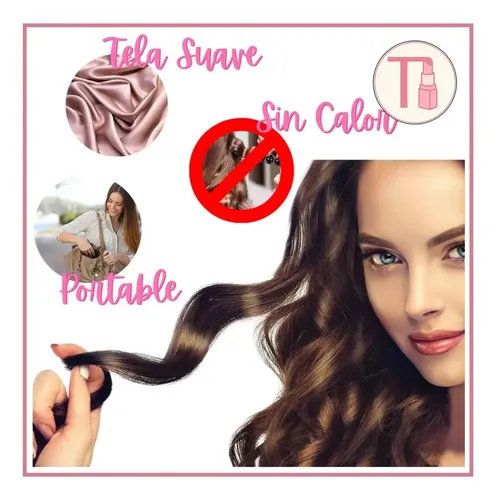 Rulos Naturales Sin Calor Rizador Rulero De Cabello Satinado Color Beige