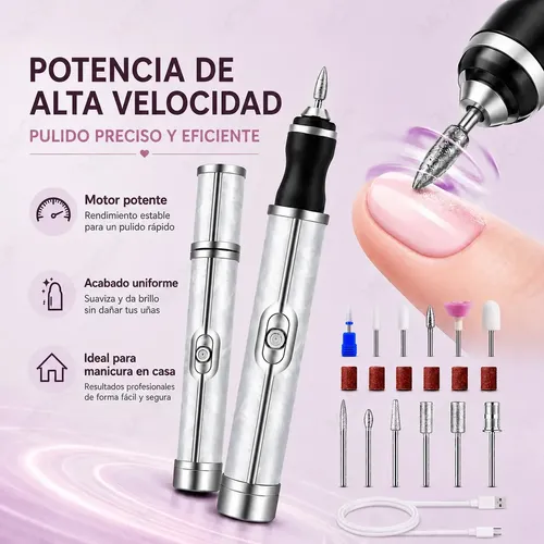@. Pulidor Esmeril Manicure Pedicure Gel Acrílico Portátil