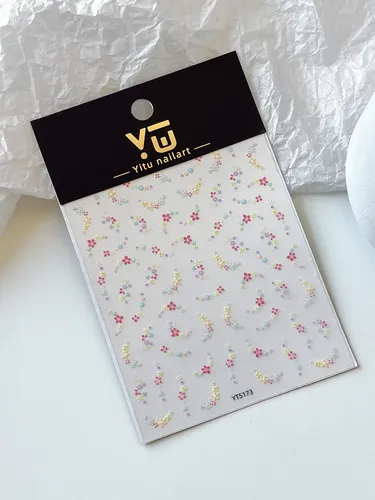 Pegatinas De Uñas Con Diseño Floral En Relieve, Tamaño Peque
