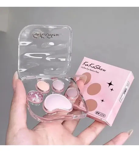 Paleta De Sombras Patita De Gato 5 Colores Glitter Brillante